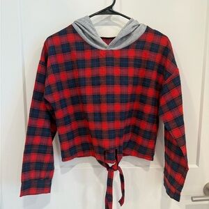 SHEIN lightweight plaid hoodie